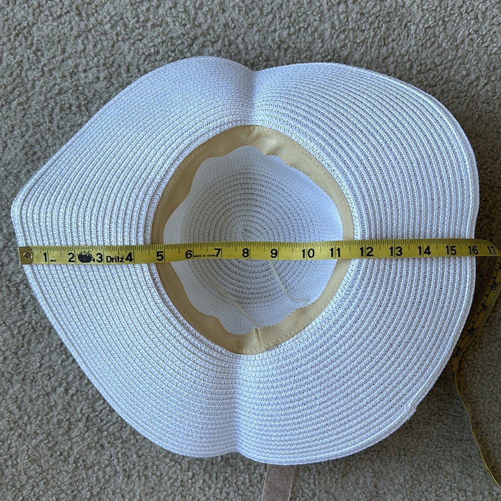 Boho Straw Hat with Flowers NWOT - Picture 14 of 14